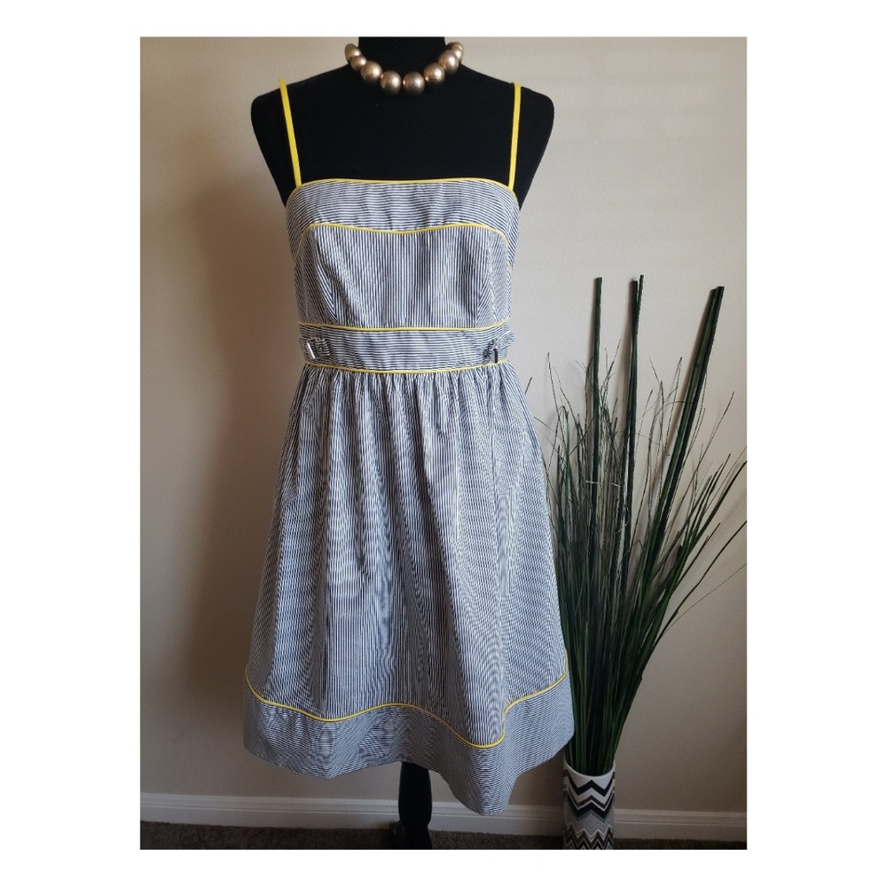 London Times Nautical-themed Seersucker Dress